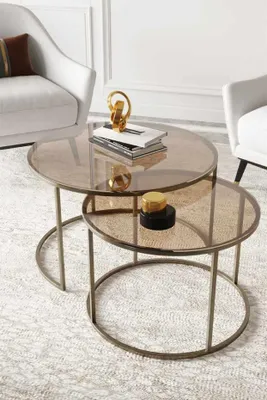 Obrázok produktu pre Skye Decor, kvalitná sada stolíkov (3 kusy) – antikový štýl, 100% melamín | 123456