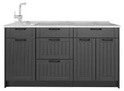 Obrázok produktu pre Kuchynský blok Vicco Fame-Line Tmavo-sivá/antracitová 150 cm, AP Marble, Model 65381