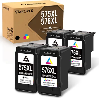 Produktbild von STAROVER 4er für CANON PG-575 576 XXL Patronen Tintenpatrone für Pixma TR4750i TR4751i TS3550i TS3551i