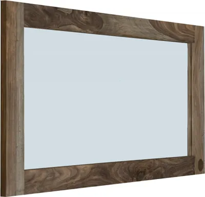 Image de MASSIVMOEBEL24 | Miroir horizontal 130x70cm - Bois de Sheesham/Palissandre huilé (Taupe) - NATURE GREY #071