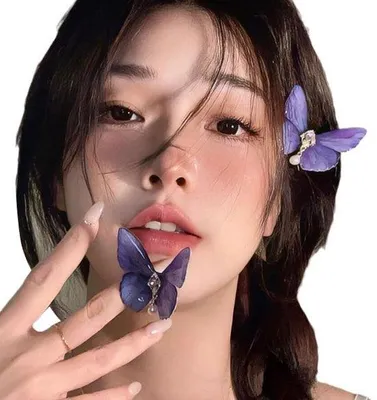 Image de 2 épingles à cheveux papillon pailletées, charmants accessoires pour cheveux en forme de papillon pour femmes et filles (violet)