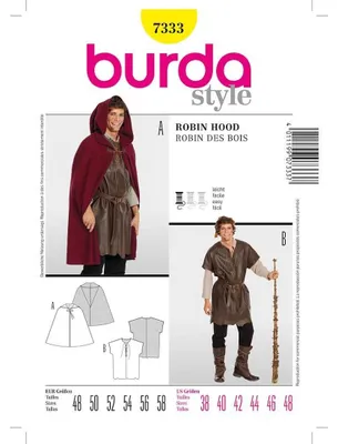 Produktbild von Burda Schnittmuster 7333 Kostüm Robin Hood  48 bis 58