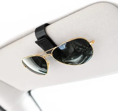 Imagen del producto de Soporte para gafas de coche, clip universal para gafas, resistente a arañazos, fácil de instalar, para gafas de sol y de lectura