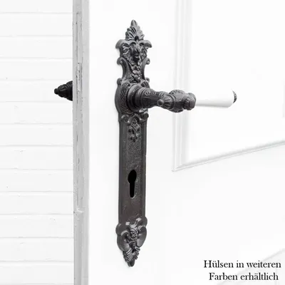 Produktbild von Drückergarnitur für Haustüren,  Porzellangriff | PZ92 | Eisen braun