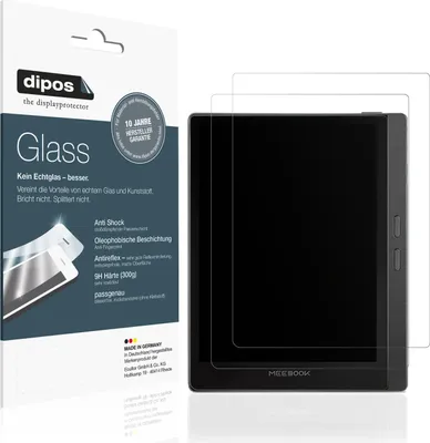 Produktbild von 2x Schutzfolie für Meebook M8 7.8 Zoll matt - Anti-Shock 9H Folie dipos Glass Kunststoffglas