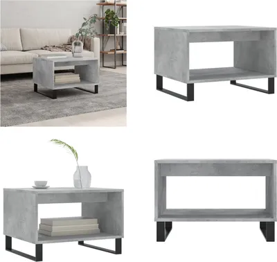 Produktbild von vidaXL Couchtisch Betongrau 60x50x40 cm Holzwerkstoff - Couchtisch - Couchtische - Beistelltisch - Sofatisch