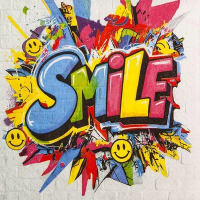 Produktbild von 20 Servietten Smile - Street-Art Smile 33x33cm