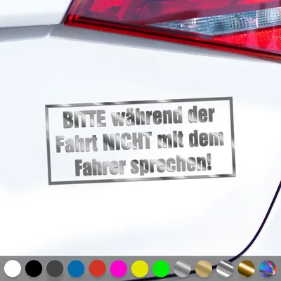 Produktbild von PantherPixel Fahrer Aufkleber Während Der Fahrt Nicht Sprechen Sticker Auto Geschenkidee Farbe Chrom-Silber