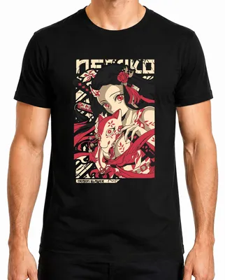 Productafbeelding van Demon Slayer Nezuko Kitsune masker, anime cadeau, Japan, Y2K streetwear, manga, heren T-shirt, zwart, maat XL