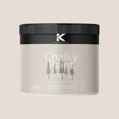 Produktbild von Kenzopaints Chalky Paint Kreidefarbe Möbelfarbe Möbellack 250ml - Vintage White