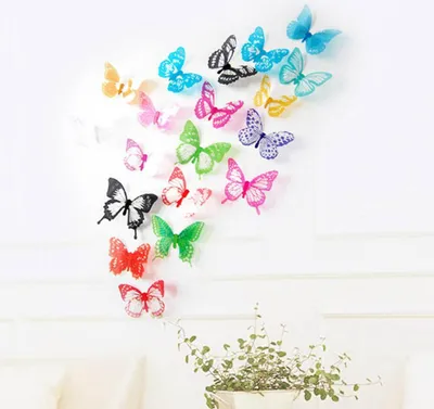 Produktbild von Oblique Unique 3D Schmetterlinge 12er Set Wandtattoo Wandsticker Wanddeko - Mix 1