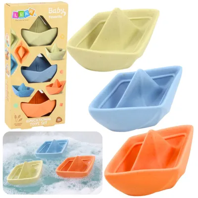 Produktbild von Set mit Gummibooten für Badespaß für Kleinkinder, Pastellfarben, 3-teilig.