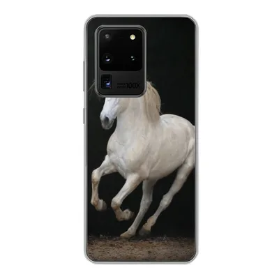 Produktbild von MuchoWow® Handyhülle Schutzhülle Hülle für Samsung Galaxy S20 Ultra Pferde - Schwarz - Porträt Silikon Softcase Handy Hülle - Karteninhaber