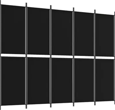 Produktbild von vidaXL 5-tlg. Paravent Schwarz 250x200 cm Stoff