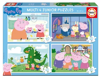 Produktbild von Educa Peppa Pig Puzzle-Set - 4 Kinderpuzzles - 20 bis 80 Teile