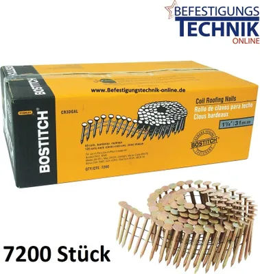 Produktbild von Bostitch Dachpappnägel 3,1x32mm Glatt verzinkt für Dachpappnagler Prebena Makita AN454 DeWalt