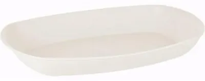 Produktbild von 1x Ovale Servierschale groß flache Bauweise spülmaschinengeeignet Cremeweiß