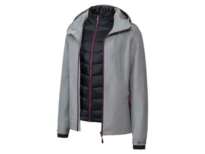 Produktbild von Crivit Multi Funktionsjacke 2-in-1 Outdorjacke - Kapzue Wasserdicht Grau 36