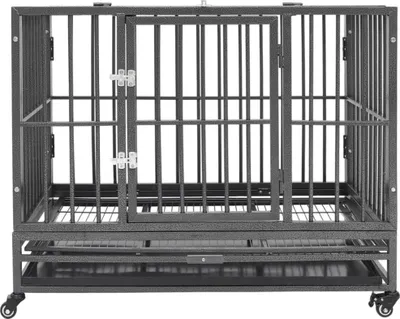 Produktbild von vidaXL Hundekäfig mit Rollen Stahl 102x72x85 cm