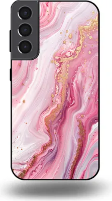 Produktbild von Smartphonica Handytasche passend für Samsung Galaxy S22 Plus mit Marmordruck - TPU Rückseitenschutzhülle Marmordesign - Pink