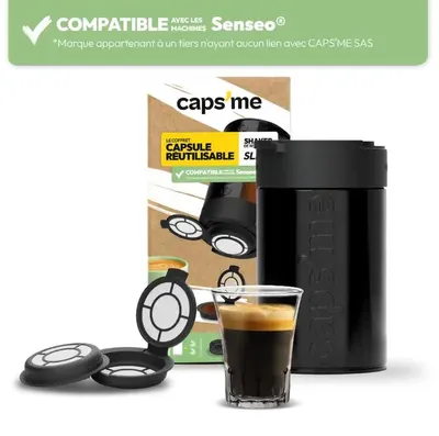 Produktbild von Caps'Me SLIDE Starter-Set – wiederverwendbare Kaffeepads aus Edelstahl, kompatibel mit Senseo®