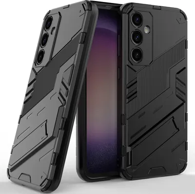 Image de Etui pour Samsung Galaxy S23 FE Hybride PC TPU Etui de protection antichoc avec fonction Stand Noir