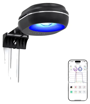 Imagen del producto de Luz LED para acuario, espectro completo, con temporizador integrado, 60W, conexión WiFi, compatible con voltajes de 100V-240V, enchufe europeo