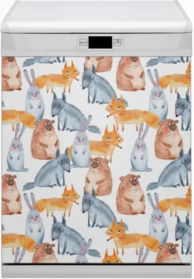 Obrázek produktu pro Kuchyňský magnet do myčky nádobí omyvatelný 60x80 cm Myčka nádobí - Zvířata