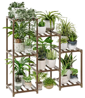 Produktbild von Pflanzenständer, Blumenständer, Pflanzenregal, für drinnen und draußen, 7-stöckig, für Terrasse, Balkon, Garten, Gartengeschenke