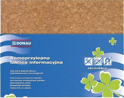 Zdjęcie produktu dla Samoprzylepna tablica ogłoszeń DONAU - 58 x 46 cm, brązowa