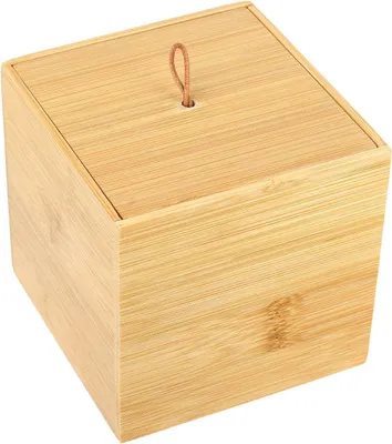 Produktbild von Aufbewahrungsbox mit Deckel - Bambus - Stapelbar - 3 Größen