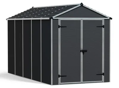 Produktbild von Palram - Canopia Kunststoff Gerätehaus Rubicon 612 Dunkelgrau 379x185x217 cm
