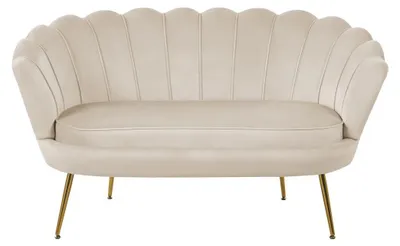 Zdjęcie produktu dla Elegancka dwuosobowa sofa IGLIKA – beżowa / złote nóżki