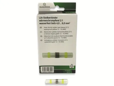 Produktbild von QUADRIOS, 2011C401, Löt-Stoßverbinder-Sortiment, Gelb - 4.0 ... 6.0 mm² - 10 tlg.