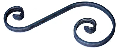 Produktbild von S Schnörkelbogen aus geschmiedetem Eisen, 12x6mm Flachstahl, Zierelement für Geländer und Zäune, 260x115mm