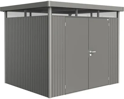 Produktbild von Biohort Highline, Metallschuppen, Doppel, Flachdach, Grau, Metall, Grau