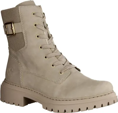 A single beige boot is shown against a white background.