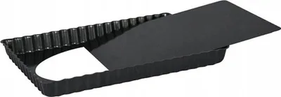 Produktbild von TARTEFORM Stahl Quicheform Kuchenform Backform mit Hebeboden 31 x 21 cm Schwarz