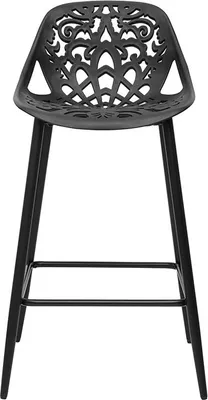 Produktbild von Miliboo - Barhocker Design mit schwarzem Barockmuster 66 cm (2er Set) BAROCCA
