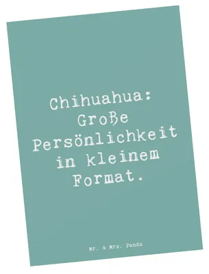 Produktbild von Mr. & Mrs. Panda Postkarte Spruch Chihuahua Persönlichkeit - Meeresbrise - Geschenk, Postkarten, verspielte Hunde, Hunderasse, Ansichtskarten, Hunderassen Eigenschaften