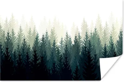 Produktbild von MuchoWow® Poster Wald - Bäume - Illustration 180x120 cm - Fotoplakat