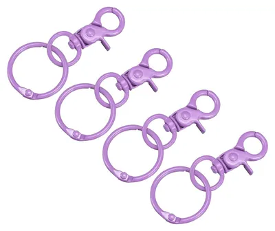 4 Drehverschlüsse Karabinerhaken 44 mm lila für DIY