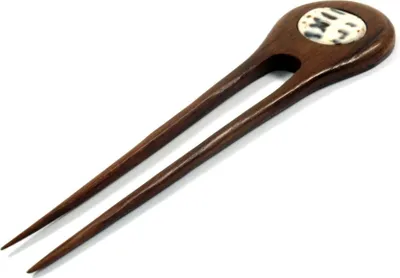 Produktbild von Ethno Holz Haarspange - Modell 30, Braun, Haarspangen, Haarschmuck