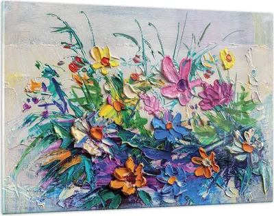 Produktbild von Bilder auf glas - Einteilig - Blumen die Farben pastos - 120x80cm - Glasbilder - Wandbilder - Bilder - zum Aufhängen bereit - Wanddekoration aus Glas - Glas Bilder - Wandbild auf Glas - GAA120x80-4521