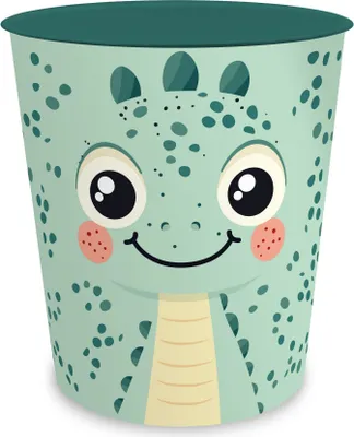 Produktbild von itenga Papierkorb Tiermotiv - DINO - Kawaii Design - ca 11 Liter