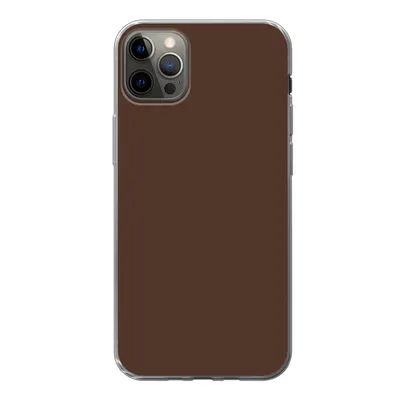Produktbild von MuchoWow® Handyhülle Schutzhülle Hülle für iPhone 12 Pro Max Braun - Dunkel - Farben Silikon Softcase Handy Hülle - Hartschale