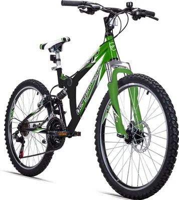 Produktbild von Bergsteiger Montreal 24 Zoll Kinderfahrrad, geeignet für 8, 9, 10, 11 Jahre, Shimano 18 Gang-Schaltung, Mountainbike mit Vollfederung, Jungen-Fahrrad, Mädchen-Fahrrad