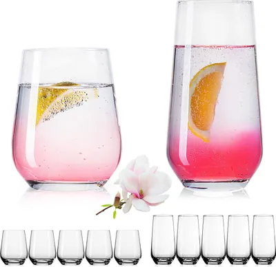 Produktbild von IMPERIAL Trinkgläser aus Glas 450ml & 520ml Set 12-Teilig Getränkeglas Wassergläser Saftgläser Whiskeyglas Longdrinkgläser