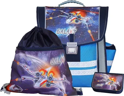 Produktbild von Coole Schultasche Schulranzen Galaxy mit Federmäppchen und Turnbeutel