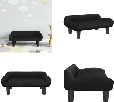 Obrázok produktu pre vidaXL Detská pohovka čierna 70x40x24 cm zamat - Detská pohovka - Detské pohovky - Mini pohovka - Pohovka do detskej izby